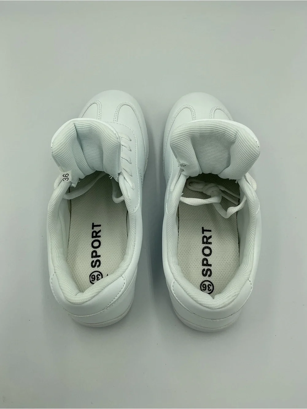 SPORT brand Lace-Up Girls Cheerleader White Sneakers Shoe Size 3/3.5 (36) NIB